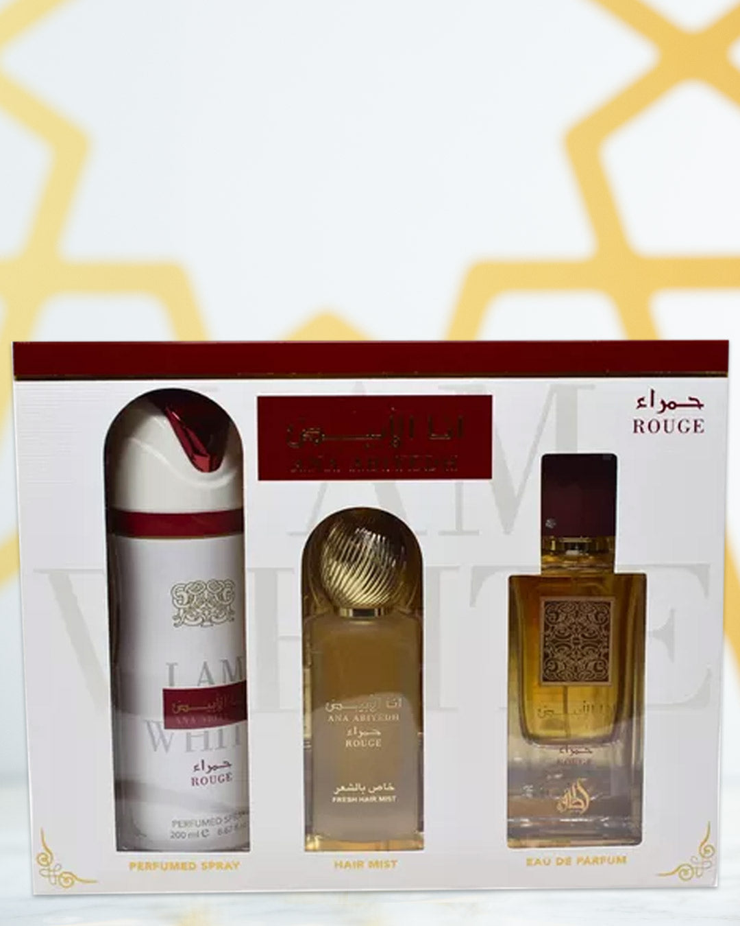 Set Lattafa Ana Abiyedh Rouge x3